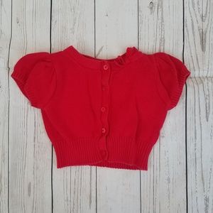 Red cardigan